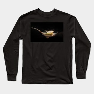 Milk splash on golden spoon Long Sleeve T-Shirt